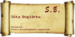Sóta Boglárka névjegykártya